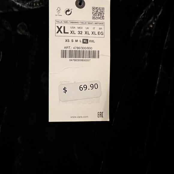 NWT ZARA Paisley Velour Dress - Picture 3 of 7